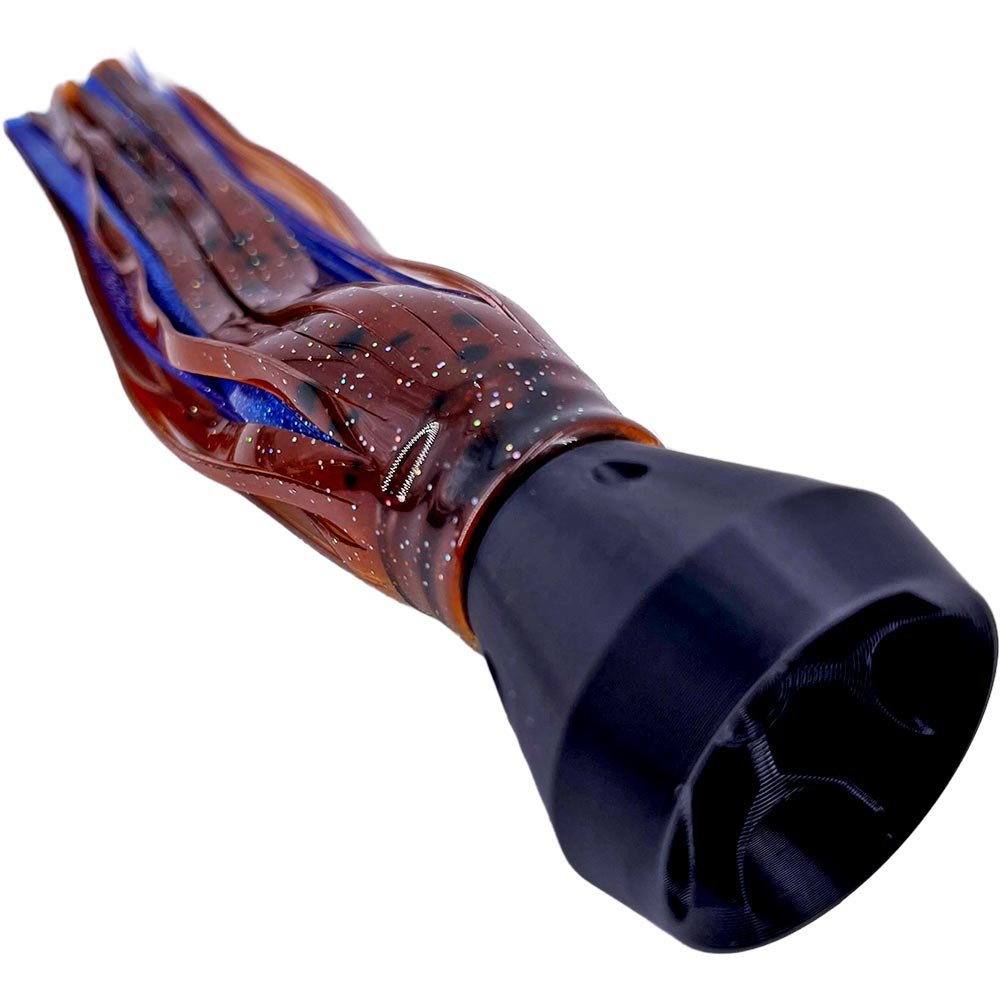Root Beer Speckle and Blue Shimmer Jet Head Smoker