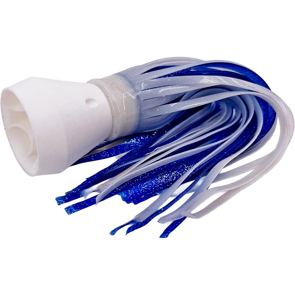 White and Blue Shimmer Jet Head Smoker