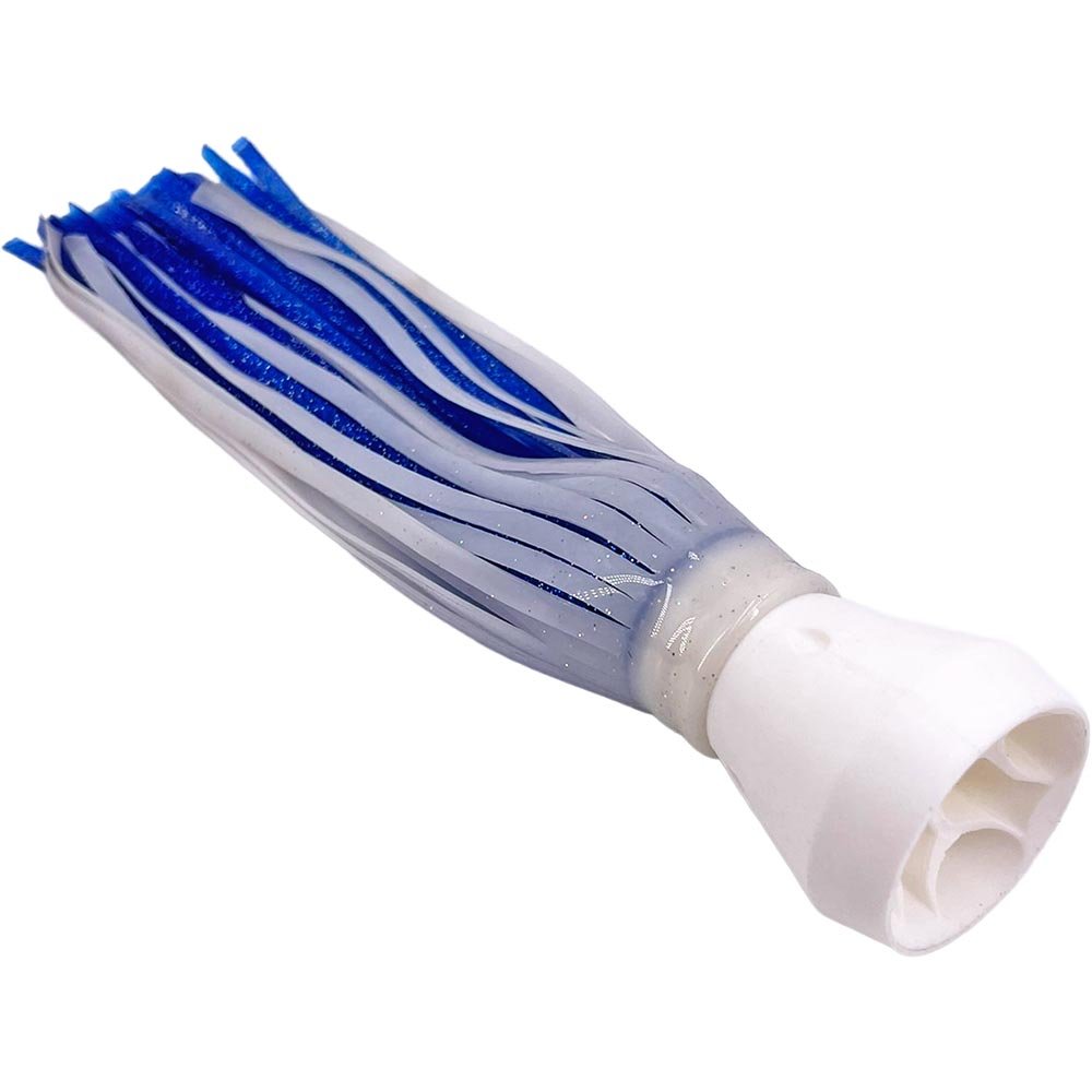 White and Blue Shimmer Jet Head Smoker