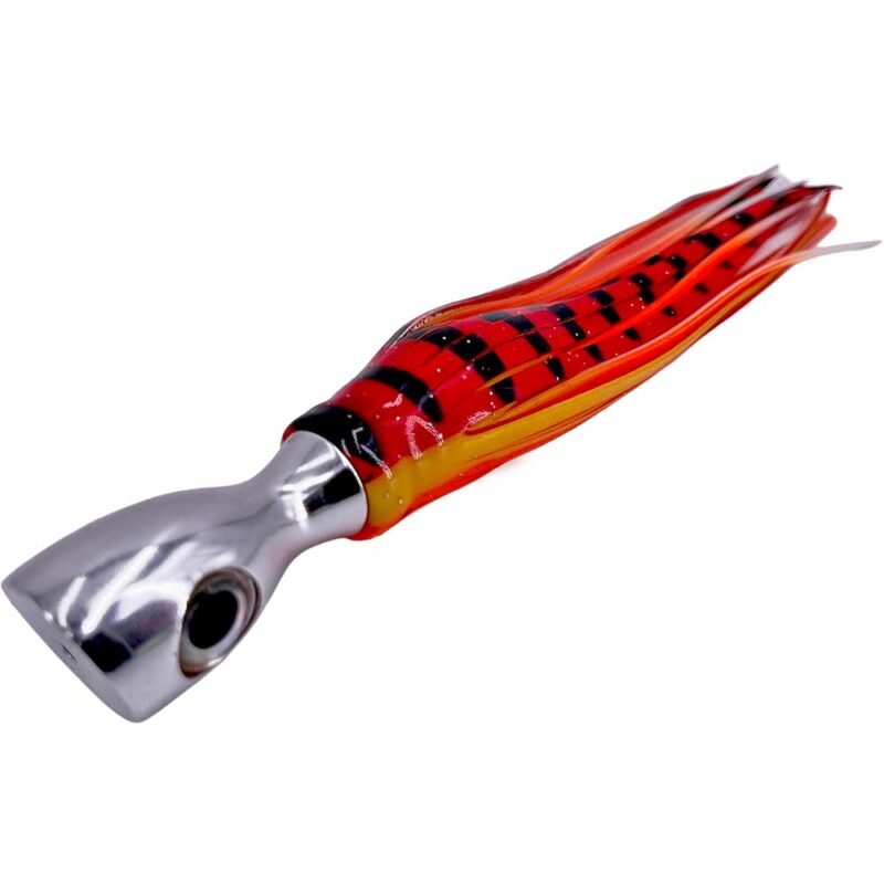Red and Orange Tiger Door Know Trolling Lure