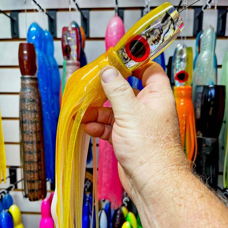 Orange Flat Face Pusher Trolling Lure- Large 14.5″